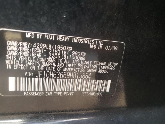 Photo 10 from auction – 2009 SUBARU IMPREZA OU with VIN JF1GH63669H819884