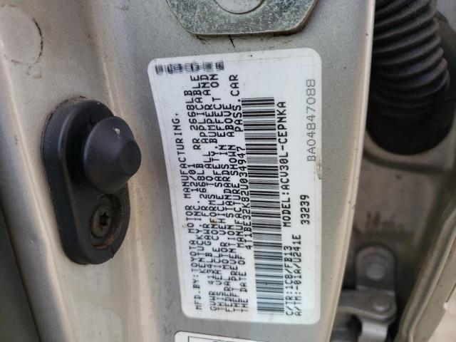 Photo 10 from auction – 2002 TOYOTA CAMRY LE with VIN 4T1BE32K82U034947