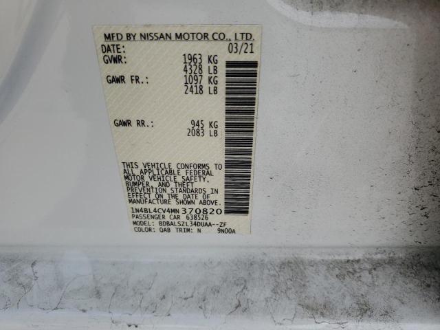 Photo 10 from auction – 2021 NISSAN ALTIMA SR with VIN 1N4BL4CV4MN370820