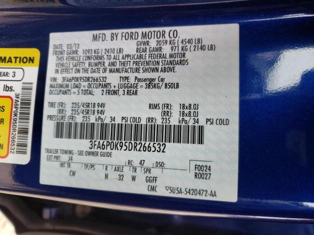 Photo 10 from auction – 2013 FORD FUSION TIT with VIN 3FA6P0K95DR266532