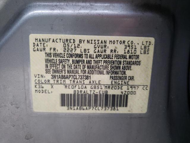 Photo 10 from auction – 2012 NISSAN SENTRA 2.0 with VIN 3N1AB6AP7CL737381
