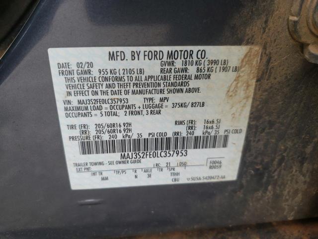 Photo 10 from auction – 2020 FORD ECOSPORT S with VIN MAJ3S2FE0LC357953