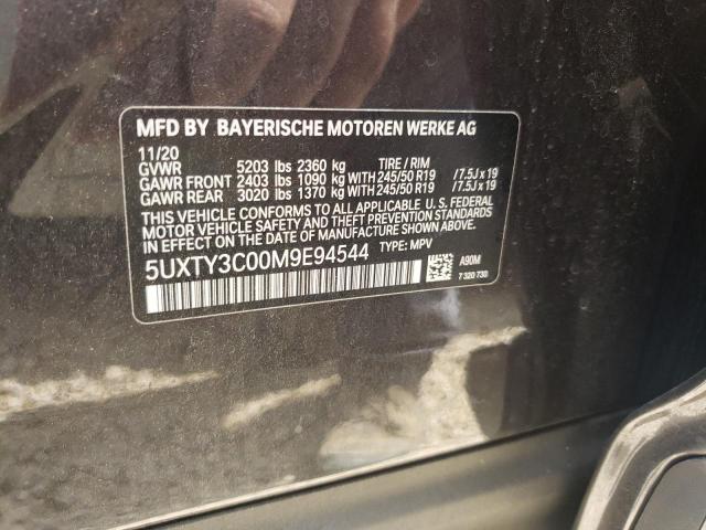 Photo 10 from auction – 2021 BMW X3 SDRIVE3 with VIN 5UXTY3C00M9E94544