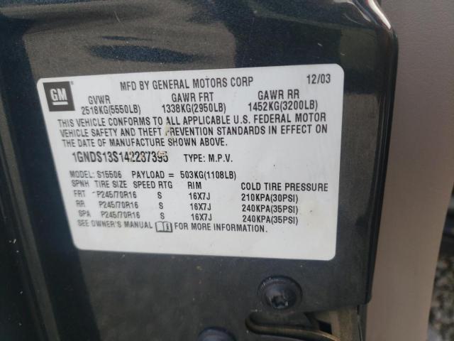 Photo 10 from auction – 2004 CHEVROLET TRAILBLAZE with VIN 1GNDS13S142287395
