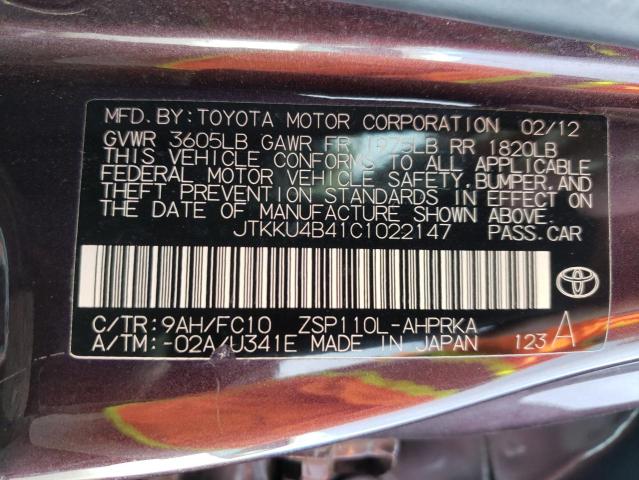Photo 10 from auction – 2012 TOYOTA SCION XD with VIN JTKKU4B41C1022147