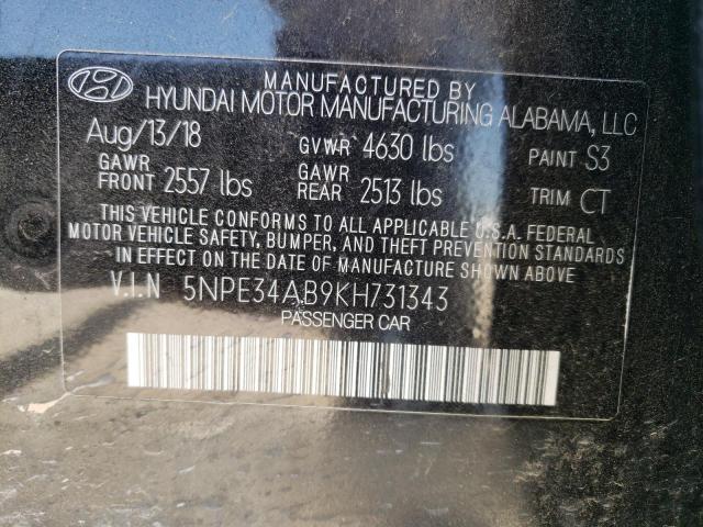 Photo 10 from auction – 2019 HYUNDAI SONATA LIM with VIN 5NPE34AB9KH731343
