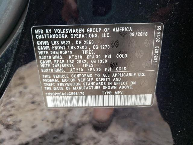 Photo 10 from auction – 2018 VOLKSWAGEN ATLAS SE with VIN 1V2CP2CA0JC596170