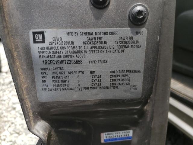 Photo 10 from auction – 2007 CHEVROLET SILVERADO with VIN 1GCEC19V67Z203658