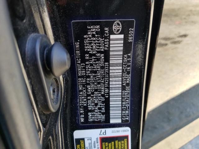 Photo 10 from auction – 2014 TOYOTA CAMRY L with VIN 4T1BF1FK2EU739338