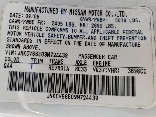 Photo 10 from auction – 2009 INFINITI G37 BASE with VIN JNKCV66E09M724439