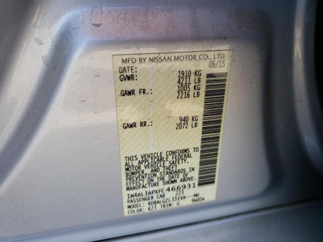 Photo 10 from auction – 2015 NISSAN ALTIMA 2.5 with VIN 1N4AL3APXFC466931