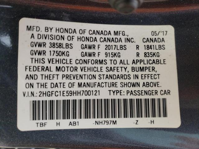 Photo 10 from auction – 2017 HONDA CIVIC with VIN 2HGFC1E59HH700121