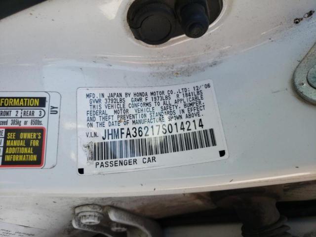 Photo 10 from auction – 2007 HONDA CIVIC HYBR with VIN JHMFA36217S014214