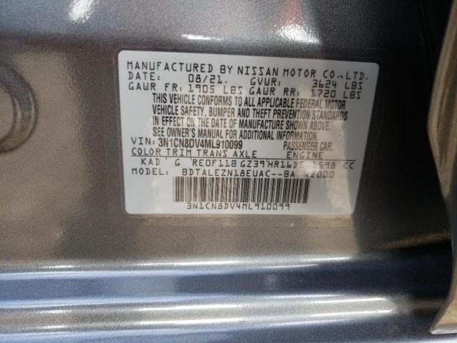 Photo 10 from auction – 2021 NISSAN VERSA S with VIN 3N1CN8DV4ML910099