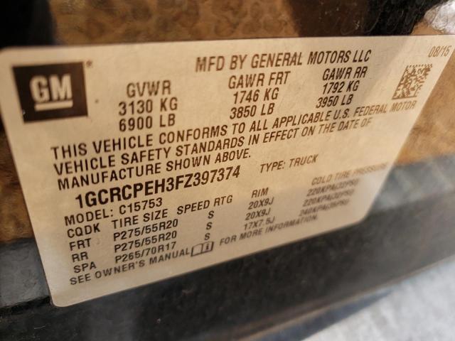 Photo 10 from auction – 2015 CHEVROLET SILVERADO with VIN 1GCRCPEH3FZ397374