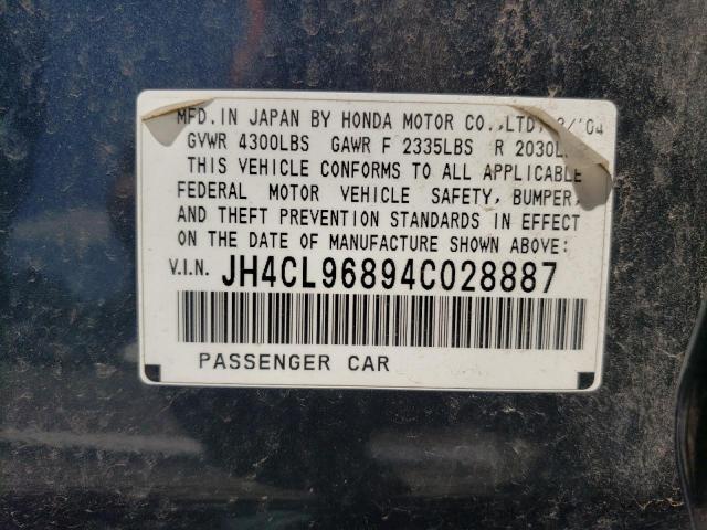 Photo 10 from auction – 2004 ACURA TSX with VIN JH4CL96894C028887