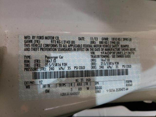 Photo 10 from auction – 2014 FORD FOCUS SE with VIN 1FADP3F28EL213670