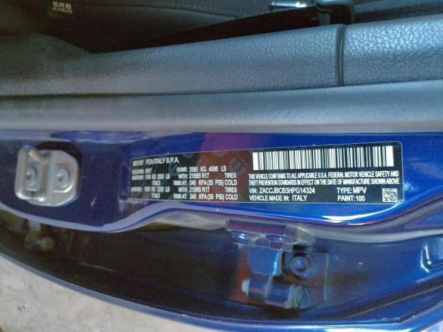 Photo 10 from auction – 2017 JEEP RENEGADE T with VIN ZACCJBCB3HPG14324