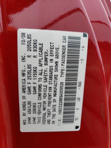 Photo 10 from auction – 2009 HONDA ACCORD with VIN 1HGCS22889A005526