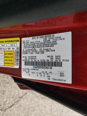 Photo 10 from auction – 2013 FORD FUSION TIT with VIN 3FA6P0K94DR260138