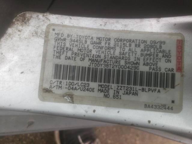 Photo 10 from auction – 2000 TOYOTA CELICA GT- with VIN JTDDY38T2Y0004296