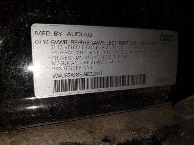 Photo 10 from auction – 2020 AUDI S8 with VIN WAU8SAF83LN002037