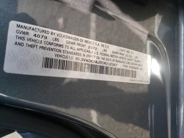 Photo 10 from auction – 2012 VOLKSWAGEN JETTA BASE with VIN 3VW2K7AJ7CM312267