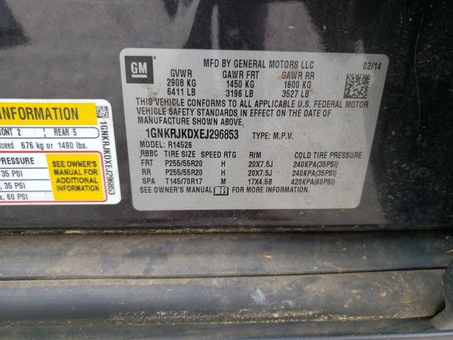 Photo 10 from auction – 2014 CHEVROLET TRAVERSE with VIN 1GNKRJKDXEJ296853