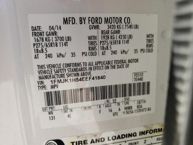 Photo 10 from auction – 2014 FORD EXPEDITION with VIN 1FMJK1H54EEF41840