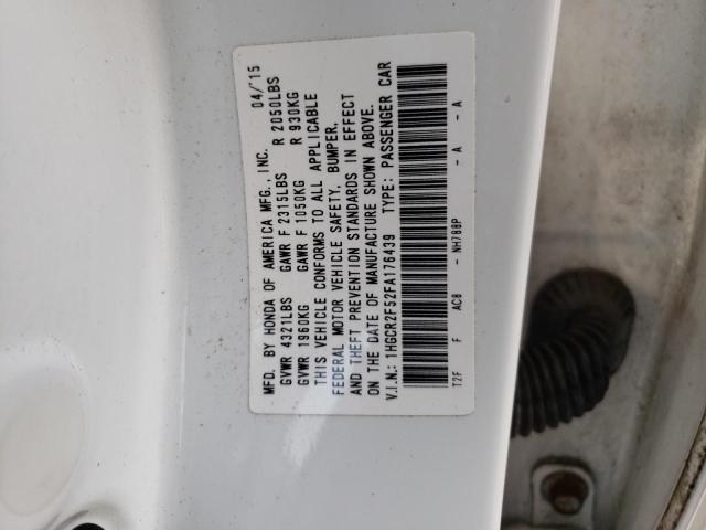 Photo 10 from auction – 2015 HONDA ACCORD SPO with VIN 1HGCR2F52FA176439