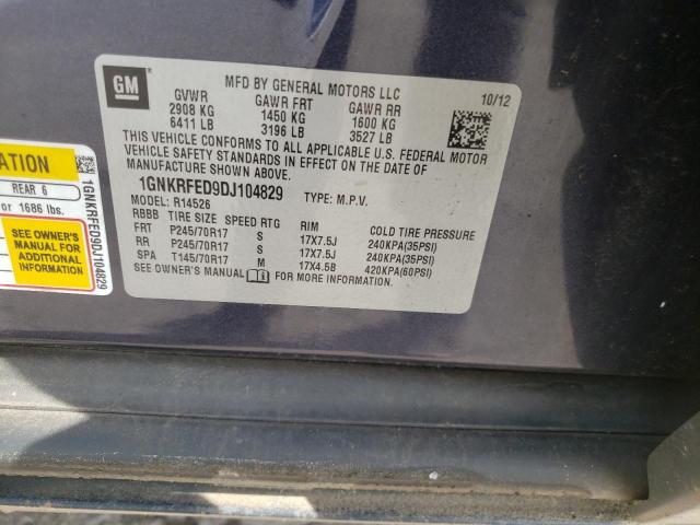 Photo 10 from auction – 2013 CHEVROLET TRAVERSE L with VIN 1GNKRFED9DJ104829