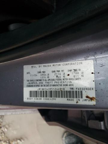 Photo 10 from auction – 2005 MAZDA 3 HATCHBAC with VIN JM1BK343951244918