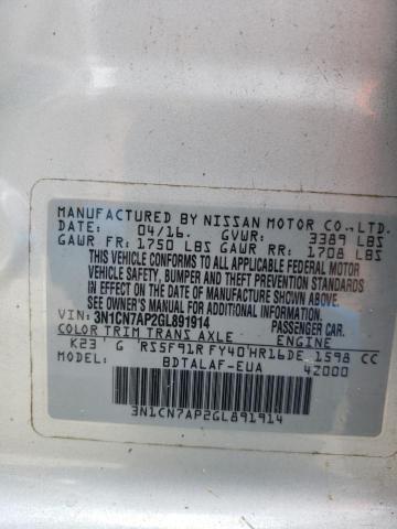 Photo 10 from auction – 2016 NISSAN VERSA S with VIN 3N1CN7AP2GL891914