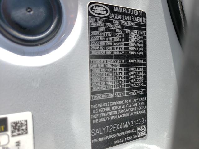 Photo 10 from auction – 2021 LAND ROVER RANGE ROVE with VIN SALYT2EX4MA314397