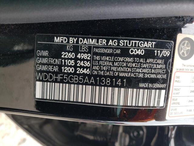 Photo 10 from auction – 2010 MERCEDES-BENZ E 350 with VIN WDDHF5GB5AA138141