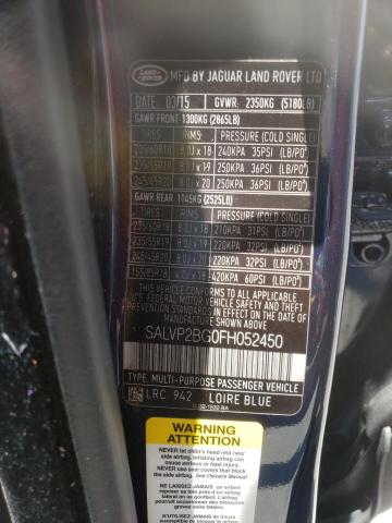 Photo 10 from auction – 2015 LAND ROVER RANGE ROVE with VIN SALVP2BG0FH052450