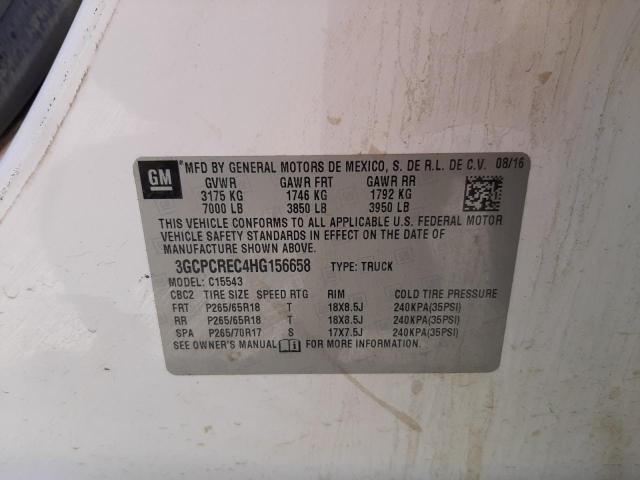 Photo 10 from auction – 2017 CHEVROLET SILVERADO with VIN 3GCPCREC4HG156658