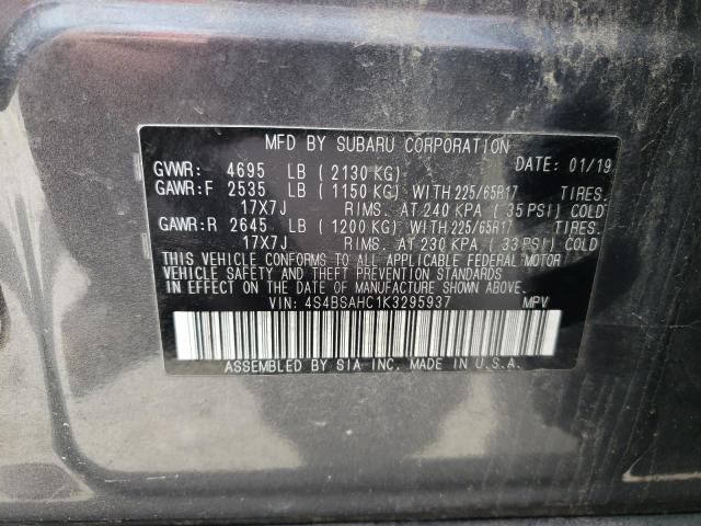 Photo 10 from auction – 2019 SUBARU OUTBACK 2. with VIN 4S4BSAHC1K3295937