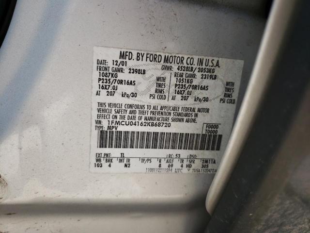Photo 10 from auction – 2002 FORD ESCAPE XLT with VIN 1FMCU04162KB68720