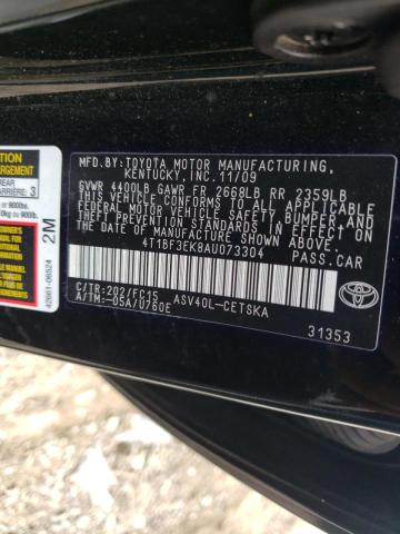 Photo 10 from auction – 2010 TOYOTA CAMRY BASE with VIN 4T1BF3EK8AU073304