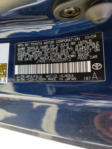 Photo 10 from auction – 2005 TOYOTA SCION TC with VIN JTKDE177850023912