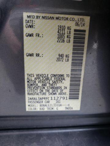 Photo 10 from auction – 2015 NISSAN ALTIMA 2.5 with VIN 1N4AL3AP4FC112791