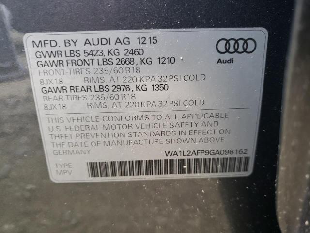 Photo 10 from auction – 2016 AUDI Q5 PREMIUM with VIN WA1L2AFP9GA096162