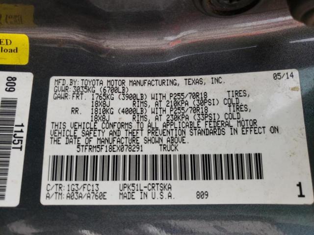 Photo 10 from auction – 2014 TOYOTA TUNDRA DOU with VIN 5TFRM5F18EX078291
