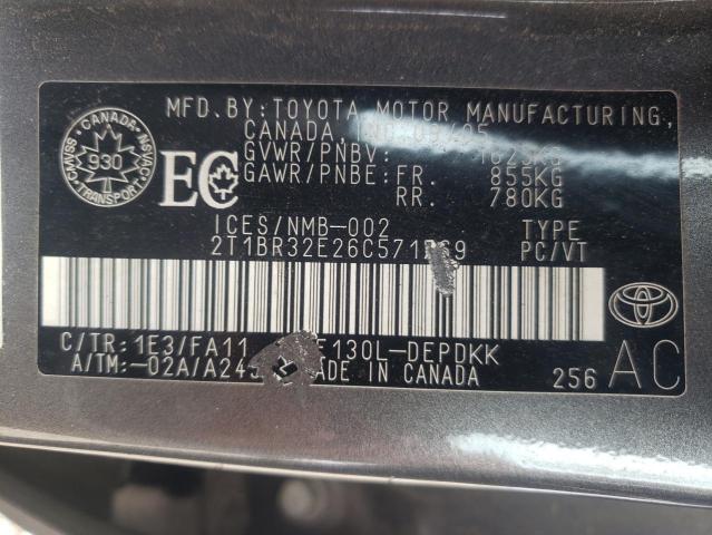 Photo 10 from auction – 2006 TOYOTA COROLLA CE with VIN 2T1BR32E26C571769