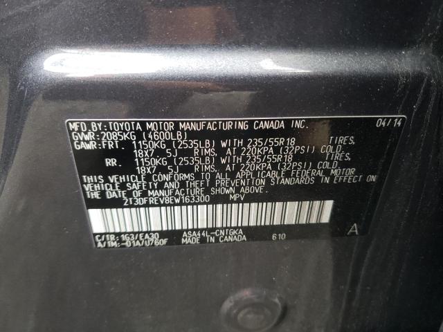 Photo 10 from auction – 2014 TOYOTA RAV4 LIMIT with VIN 2T3DFREV8EW163300