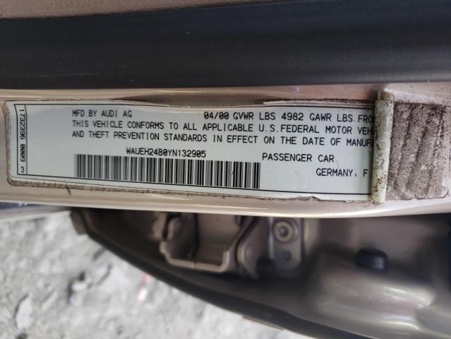Photo 10 from auction – 2000 AUDI A6 2.8 QUA with VIN WAUEH24B0YN132905