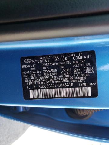 Photo 10 from auction – 2017 HYUNDAI TUCSON LIM with VIN KM8J3CA27HU445316