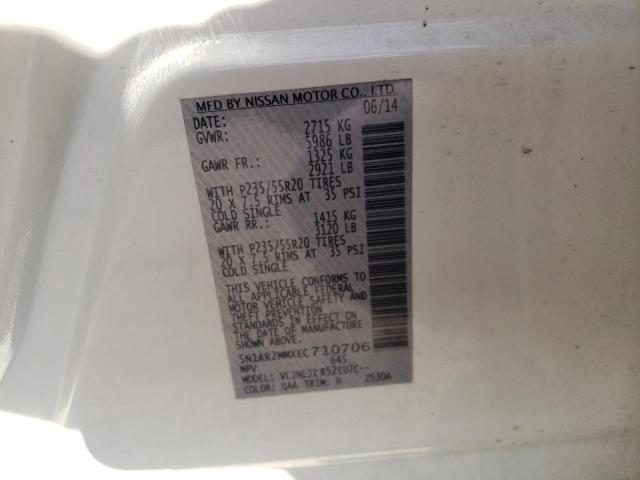 Photo 10 from auction – 2014 NISSAN PATHFINDER with VIN 5N1AR2MMXEC710706