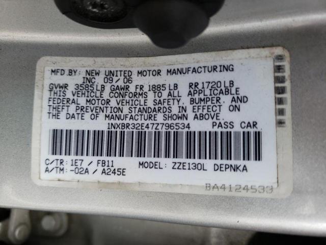 Photo 10 from auction – 2007 TOYOTA COROLLA CE with VIN 1NXBR32E47Z796534